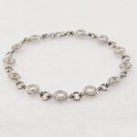 14K White Gold Fashion Charm Diamond Bracelet