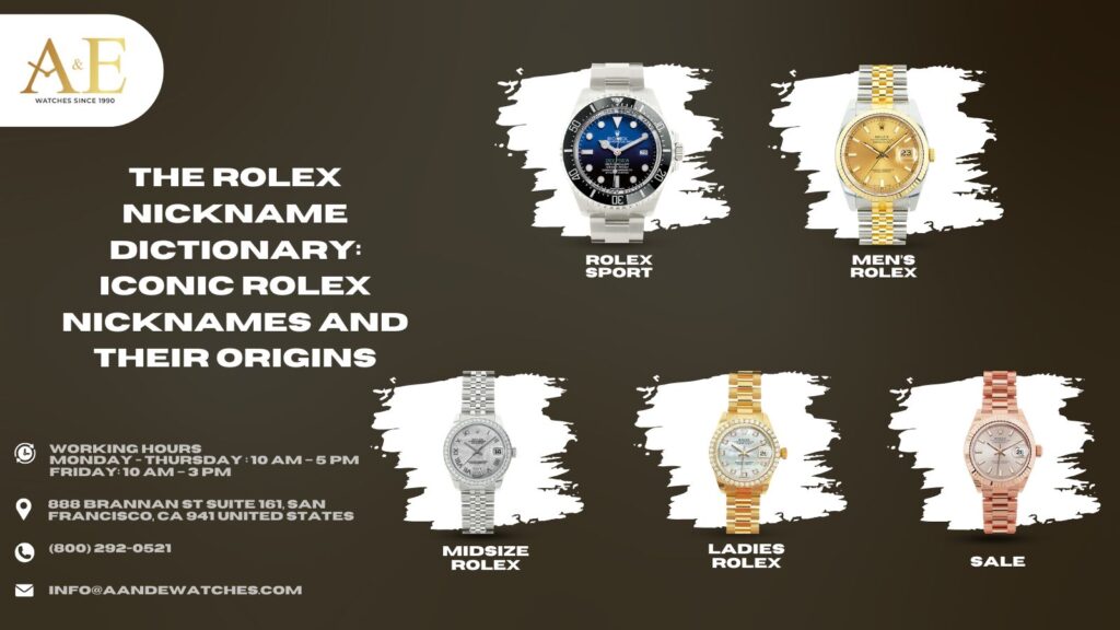 The Rolex Nickname Dictionary - Iconic Rolex Nicknames and Their Origins - A&E WATCHES